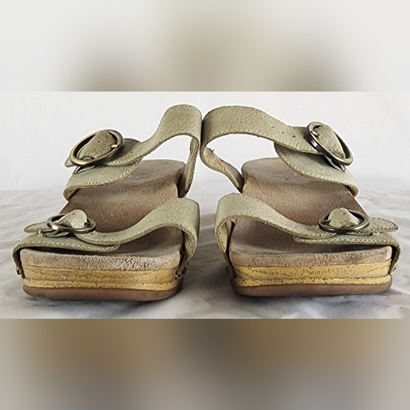 Dansko Manda Slide Wooden Slip on Clogs in Oyster 7 - Picture 4 of 16